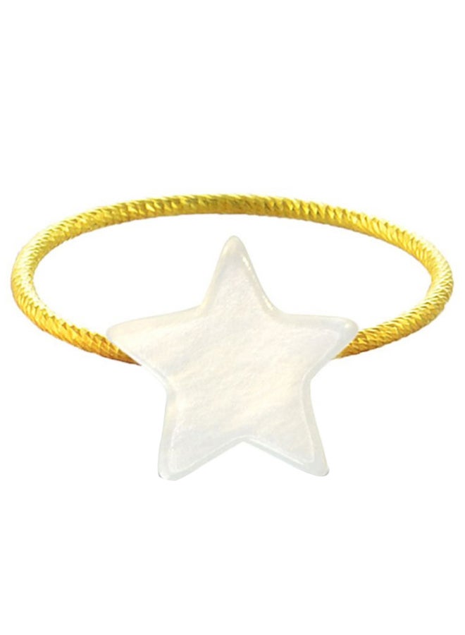 Vera Perla - 18 Karat Gold Star Design Mother Of Pearl Ring - Image 1