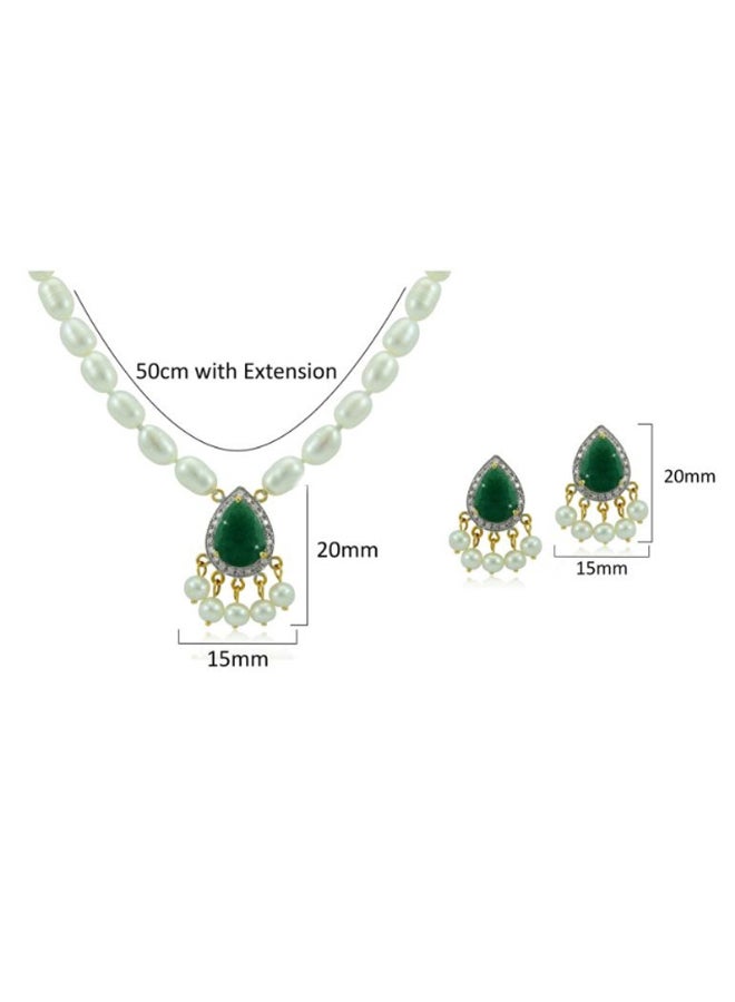Vera Perla - 18 Karat Gold Royal Indian Emerald Jewellery Set - Image 1