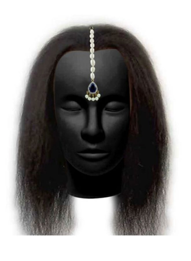 Vera Perla 18 Karat Gold Royal Indian Sapphire Head Piece  - Image 3