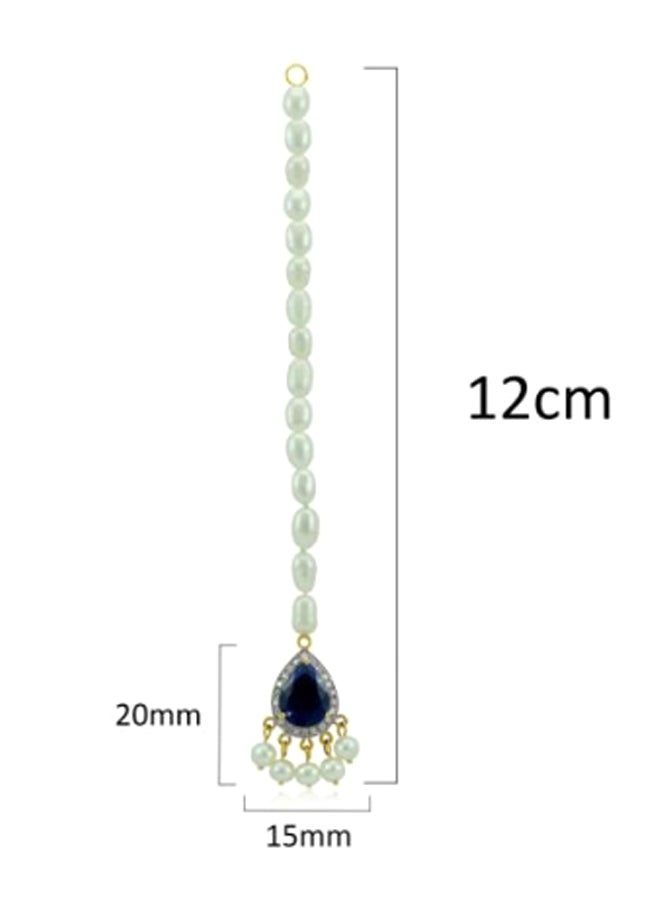 Vera Perla 18 Karat Gold Royal Indian Sapphire Head Piece  - Image 2