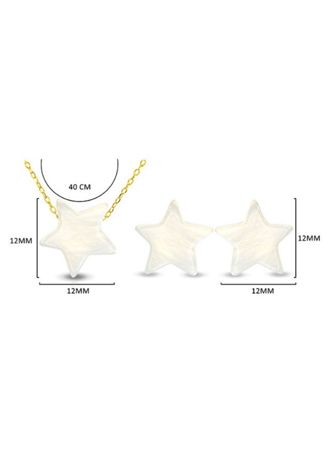 Vera Perla - 18 Karat Gold Star Shape Mother Of Pearl Jewellery Set - Image 1