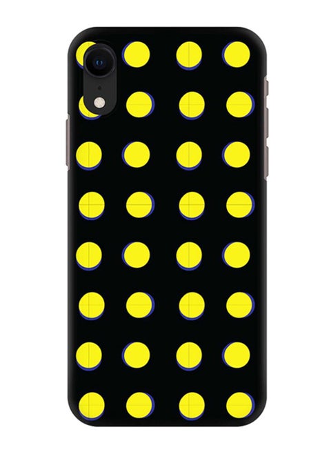 Dots Printed Protective Case Cover For Apple iPhone XR Yellow/Black