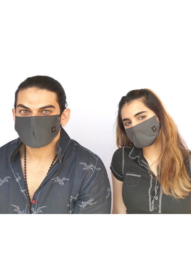 Sana'a Kayum - Reusable Face Mask Dark Grey Medium - Image 1