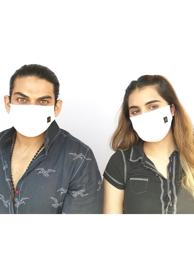 Sana'a Kayum Reusable Face Mask White Medium  - Image 3