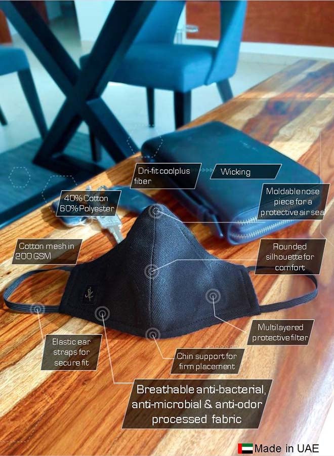 Sana'a Kayum Reusable Face Mask Black Small  - Image 4