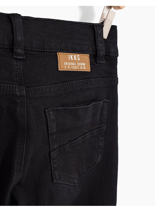 إيكس بنطال جينز أساسي من القطن أسود - Image 3