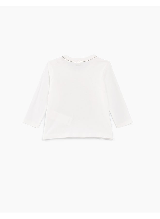 IKKS - Printed Round Neck T-Shirt White - Image 1