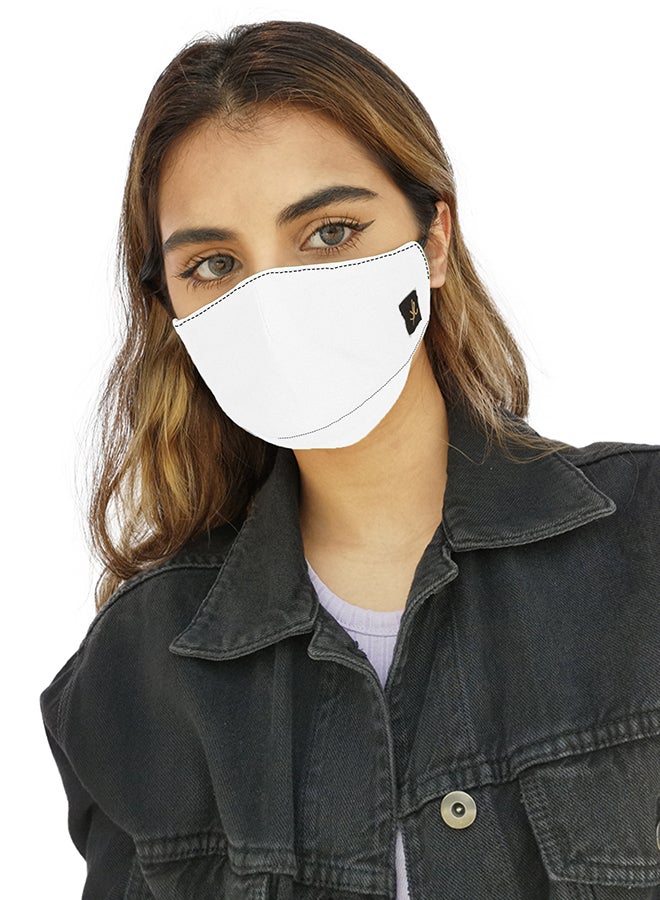 Sana'a Kayum - Reusable Face Mask White Large - Image 1