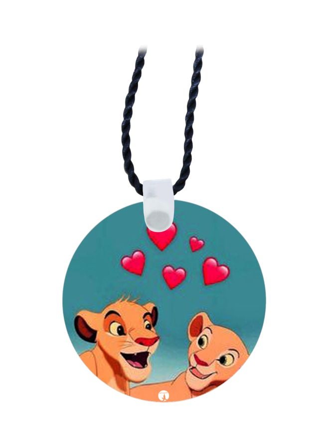 BP - Animated Simba And Nala Printed Pendant Necklace - Image 1