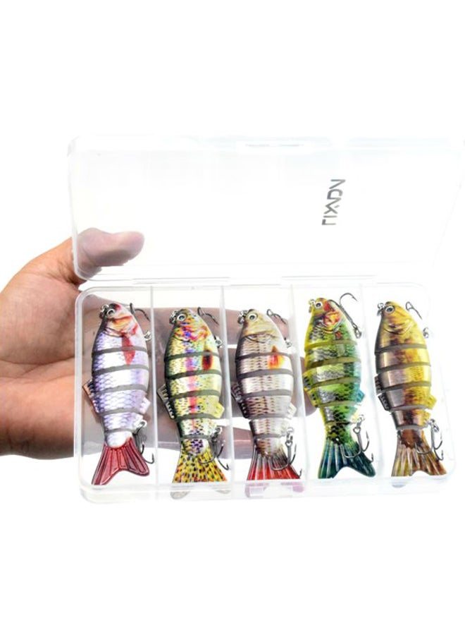 LIXADA 5-Piece 6 Segment Bass Fishing Lure Set 4inch  - Image 3