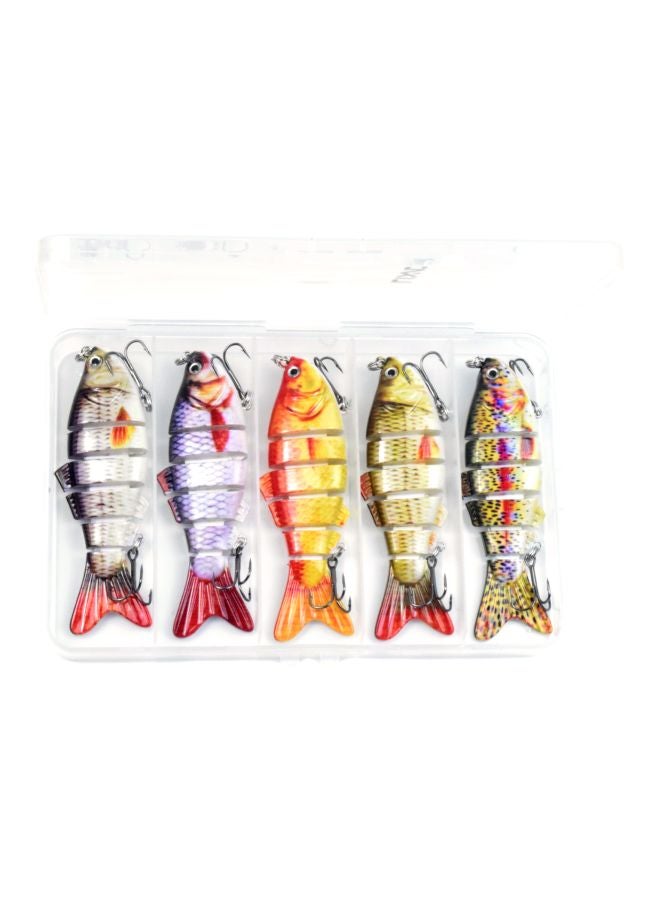 LIXADA - 5-Piece 6 Segment Bass Fishing Lure Set 4inch - Image 1