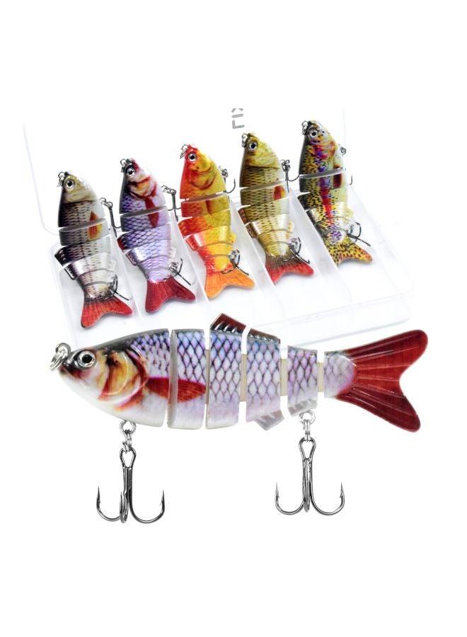 LIXADA - 5-Piece 6 Segment Bass Fishing Lure Set 4inch - Image 1