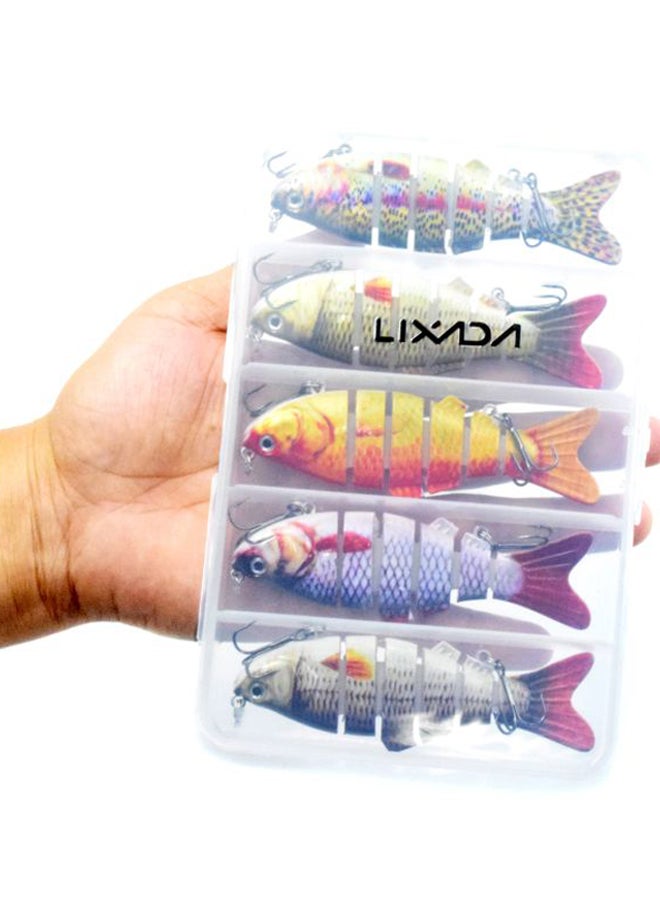 LIXADA - 5-Piece 6 Segment Bass Fishing Lure Set 4inch - Image 1