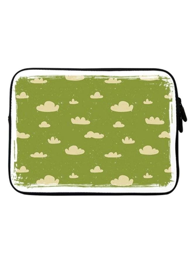 Stylizedd Premium Designer Laptop Sleeve With Strap Green/Beige/White - Image 1