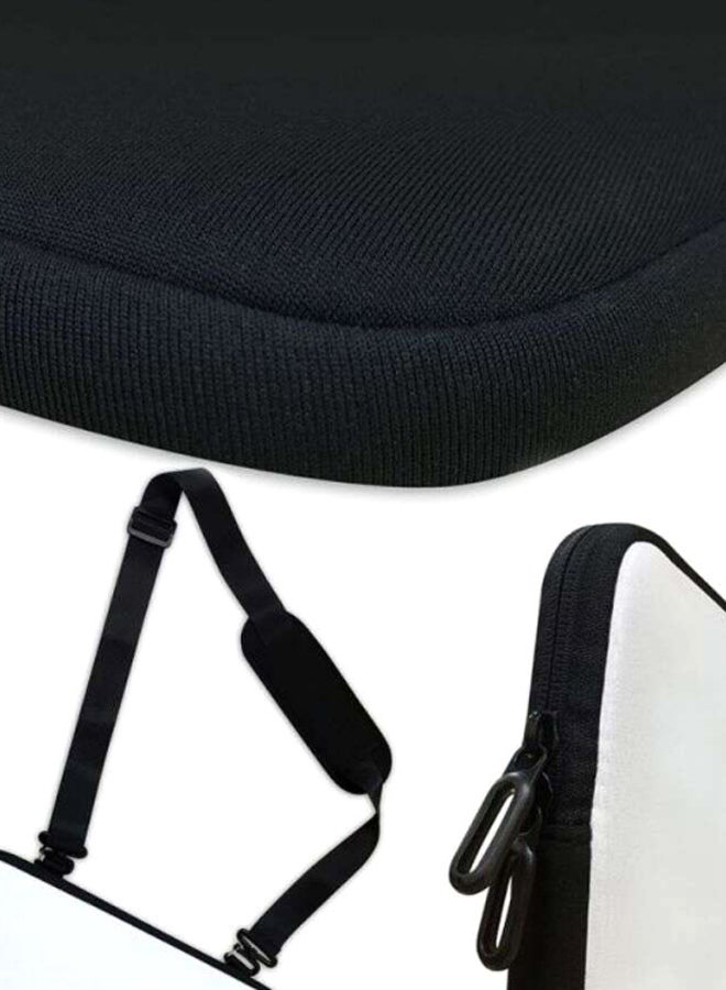 Stylizedd Premium Designer Laptop Sleeve With Strap Green/Beige/White - Image 3