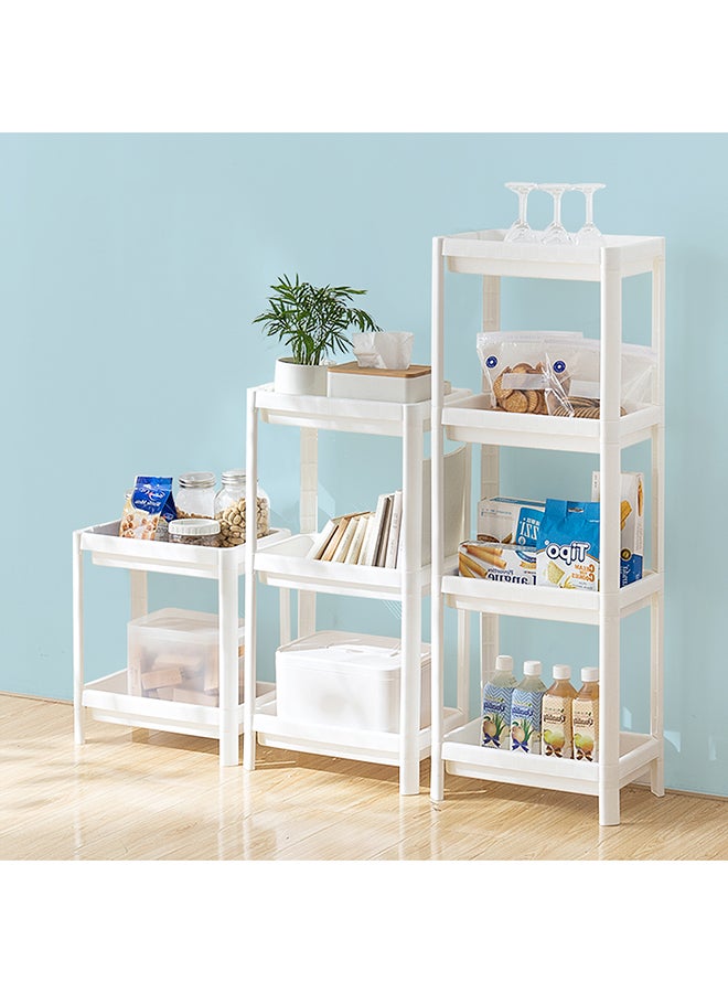 AMERTEER 4 Tier Corner Shelf White 36x23x100cm - Image 2