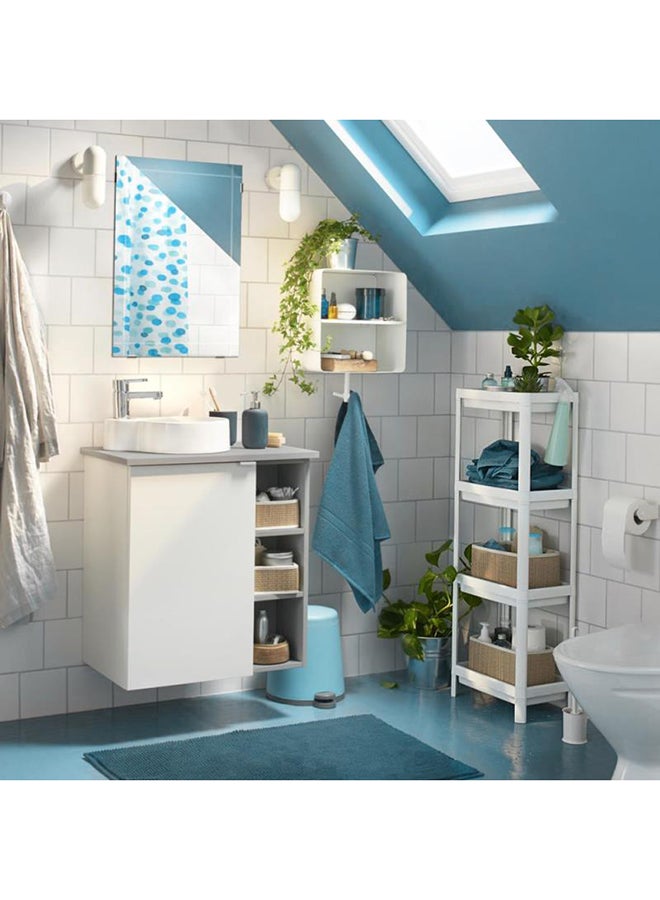 AMERTEER 4 Tier Corner Shelf White 36x23x100cm - Image 3