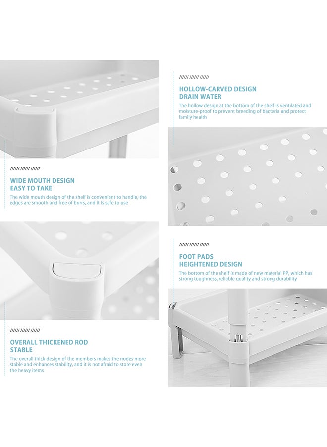 AMERTEER 4 Tier Corner Shelf White 36x23x100cm - Image 5