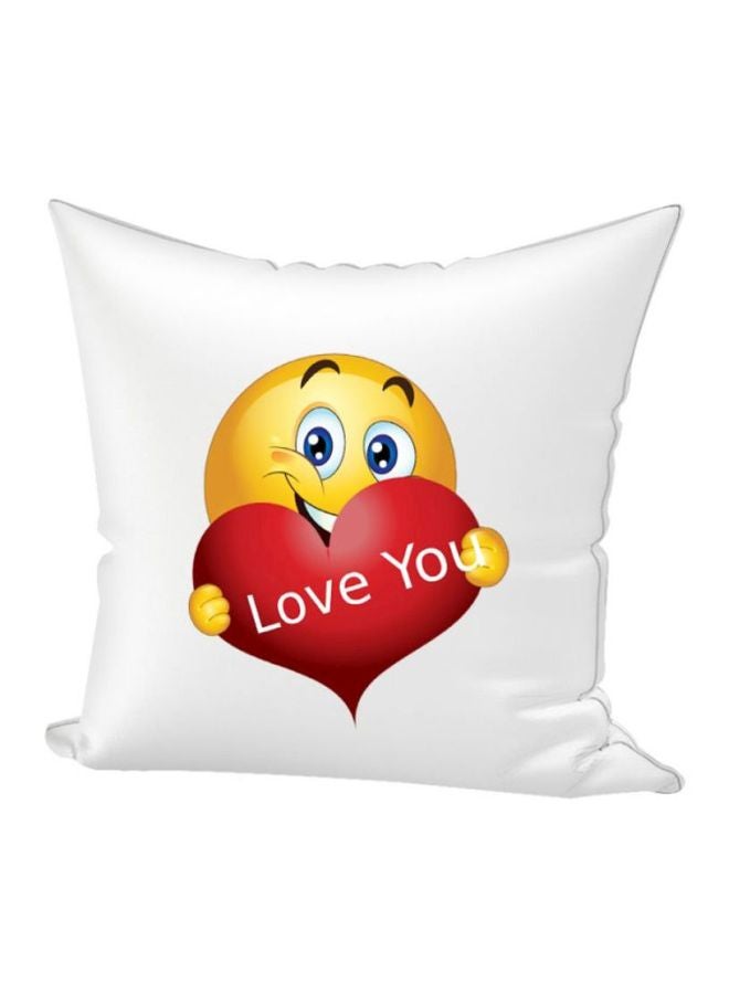 REGAL IN HOUSE Emoji Printed Throw Pillow White/Yellow/Red 40x40cm  - Image 1