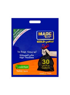 Maog Medium Tie Trash Bags Pack Of 27 Black 