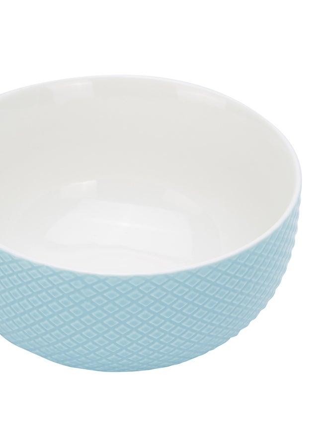 4-Piece Textured Bowl Set With Stand Blue/Yellow/Green 280ml