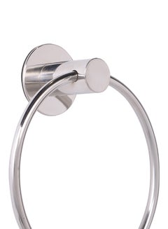 Home Box Sanity Round Bathroom Towel Ring Silver 15x15cm  - Image 2