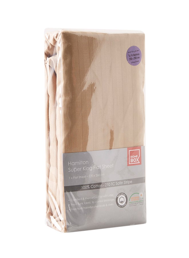 هوم بوكس شرشف مسطح هاملتن قطن بيج 260 x 270سم - Image 3