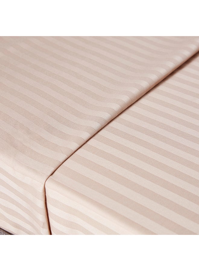 هوم بوكس شرشف هاميلتون مسطح وبنمط مخطط قطن بيج 260 x 170سم - Image 3