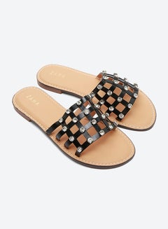 زاها صندل مسطح من البولي يوريثان أسود  - Image 3