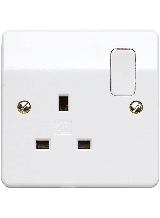 MK - Logic Plus Single Switch Socket White - Image 1