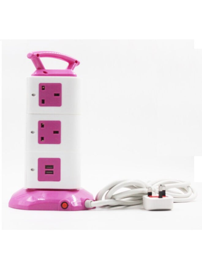 11-Socket With 2 USB Port Power Strip Pink/White - v1601070783/N40695766A_1