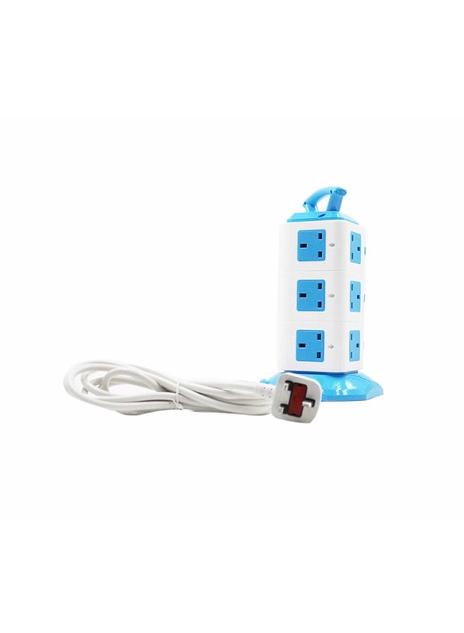 SOPANY - 11-Socket With 2 USB Port Power Strip Blue/White - Image 1