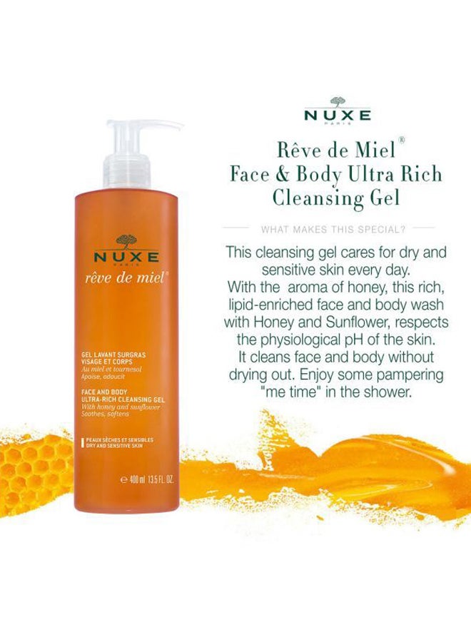 NUXE Reve De Miel Face And Body Ultra Rich Cleansing Gel 400ml - Image 4