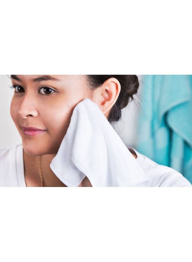 مجموعة فوط قطنية مبللة لإزالة المكياج مكوّنة من 25 قطعة أبيض 19.8 x 15.7سم - Image 2