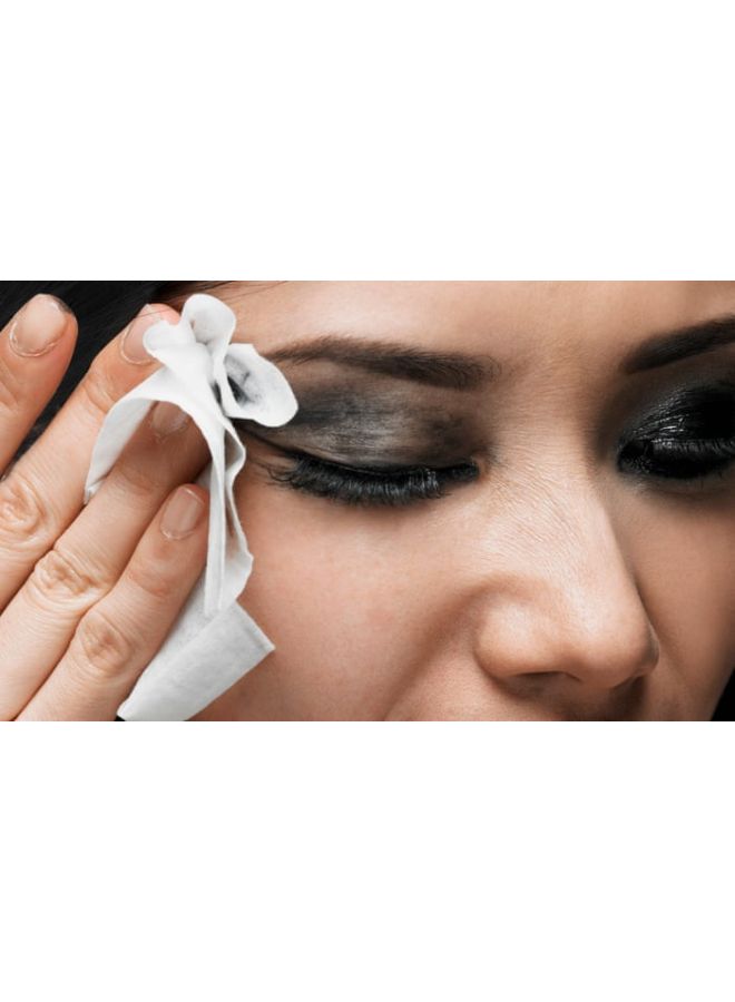 مجموعة فوط قطنية مبللة لإزالة المكياج مكوّنة من 25 قطعة أبيض 19.8 x 15.7سم - Image 3