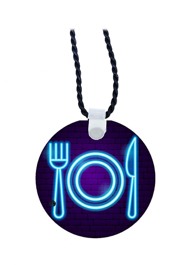 بي بي قلادة بحلية متدلية بنمط مطبوع لطبق طعام