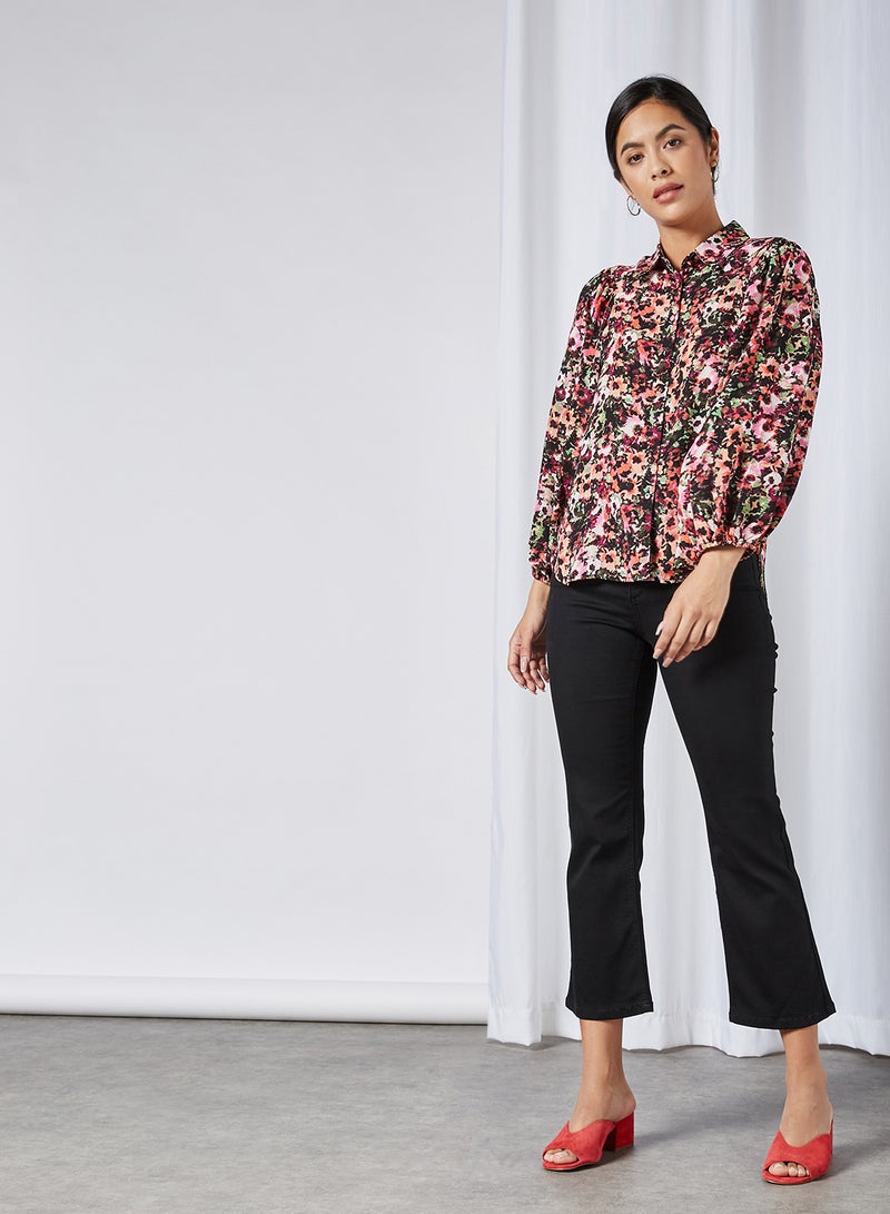 ONLY - Kenna Mid Rise Flare Jeans Black - Image 1