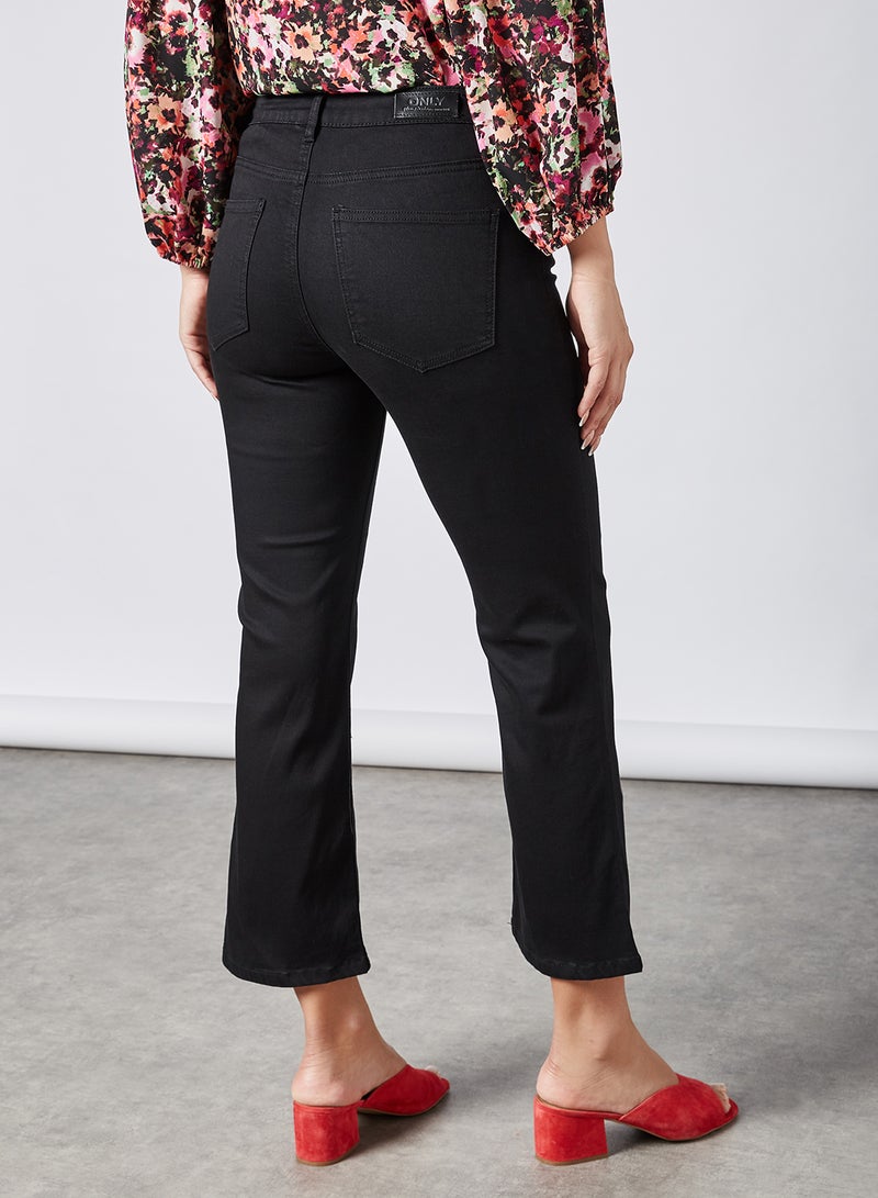 ONLY - Kenna Mid Rise Flare Jeans Black - Image 1