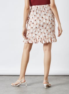 All Over Pattern Ruffle Detailed Skirt Misty Rose White - v1601106669/N39980727V_2