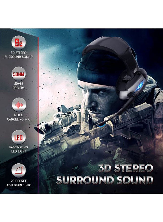 أونيكوما سماعات رأس K5 للألعاب مزودة بميكروفون داكن لأجهزة PS4/PS5/XOne/XSeries/NSwitch/PC - سلكية - Image 3