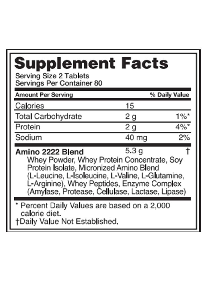 Optimum Nutrition Superior Amino 2222 Tabs - 160 Tablets  - Image 4