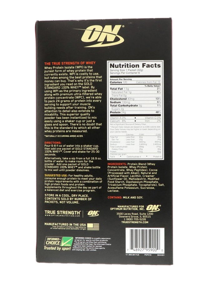 Optimum Nutrition - Pack Of 6 100 Percent Whey Protein Stick Extreme Milk Chocolate Bar 32 Gram - Image 1