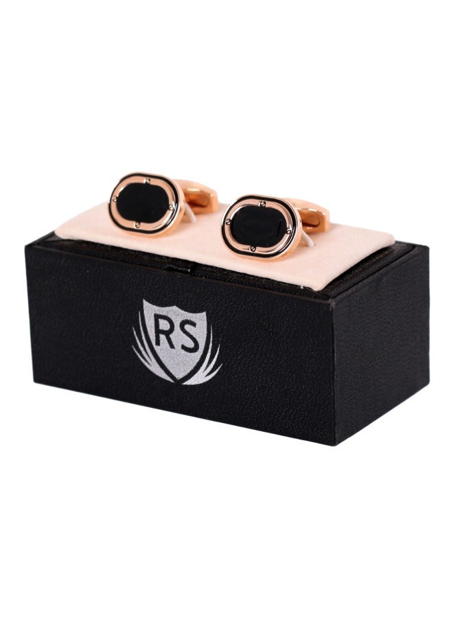 RS - Oval Textured Cufflinks - Image 1