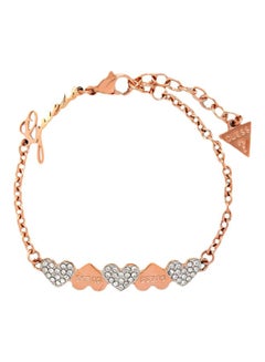 Pave And Plain Heart Designed Stone Studded Bracelet
