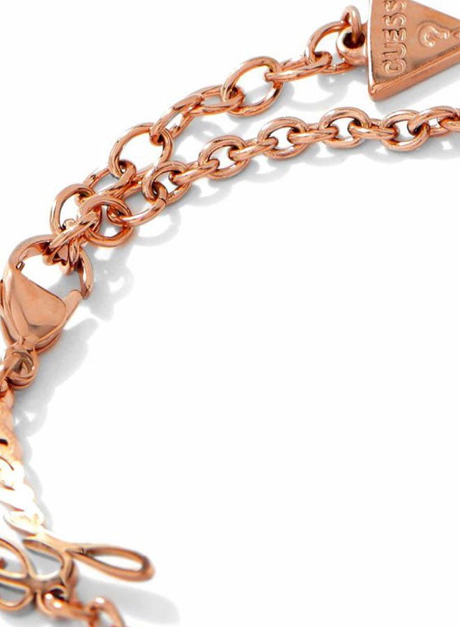 GUESS - Pave And Plain Heart Designed Stone Studded Bracelet - Image 1