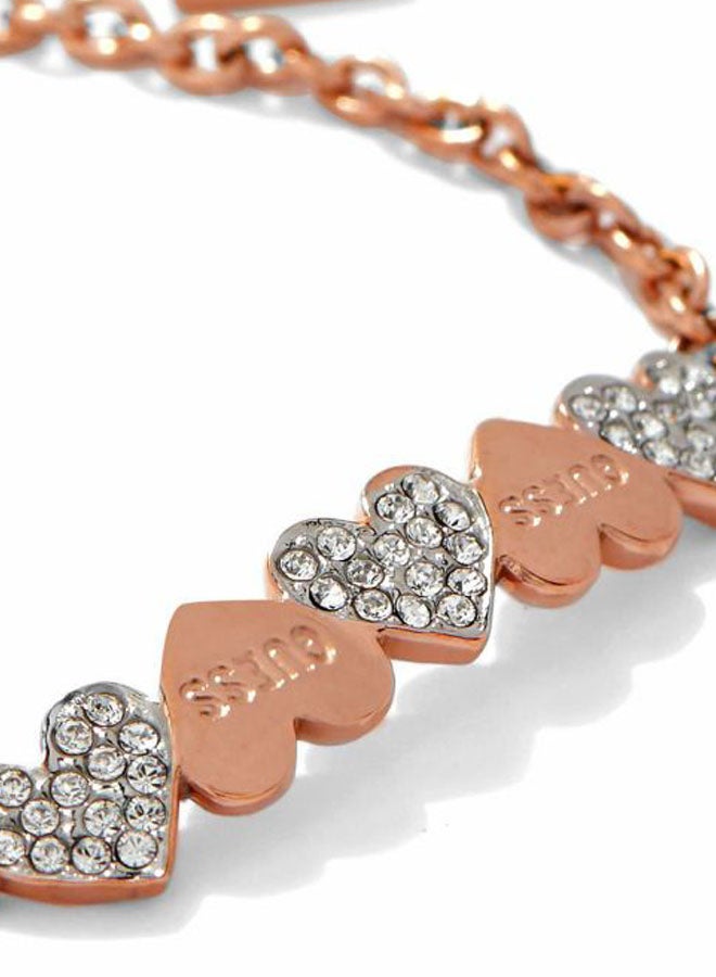 GUESS - Pave And Plain Heart Designed Stone Studded Bracelet - Image 1