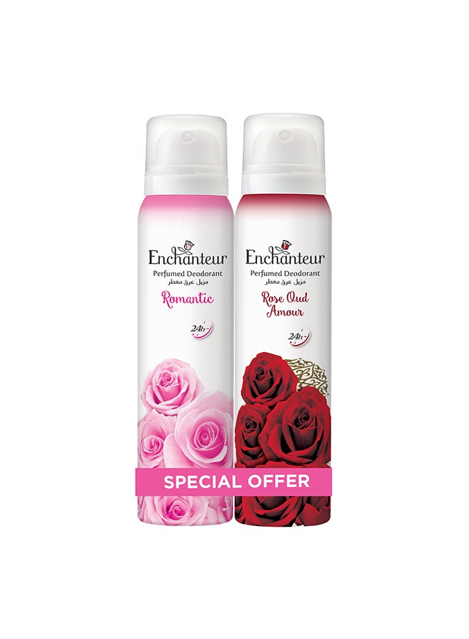 انشانتر Romantic Rose Oud Amour Perfumed Deo Assorted 150ml Pack of 2 