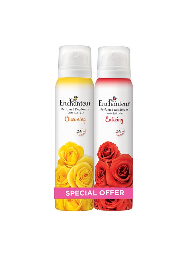 انشانتر - Charming Enticing Perfumed Deo Assorted 150ml Pack of 2 - Image 1