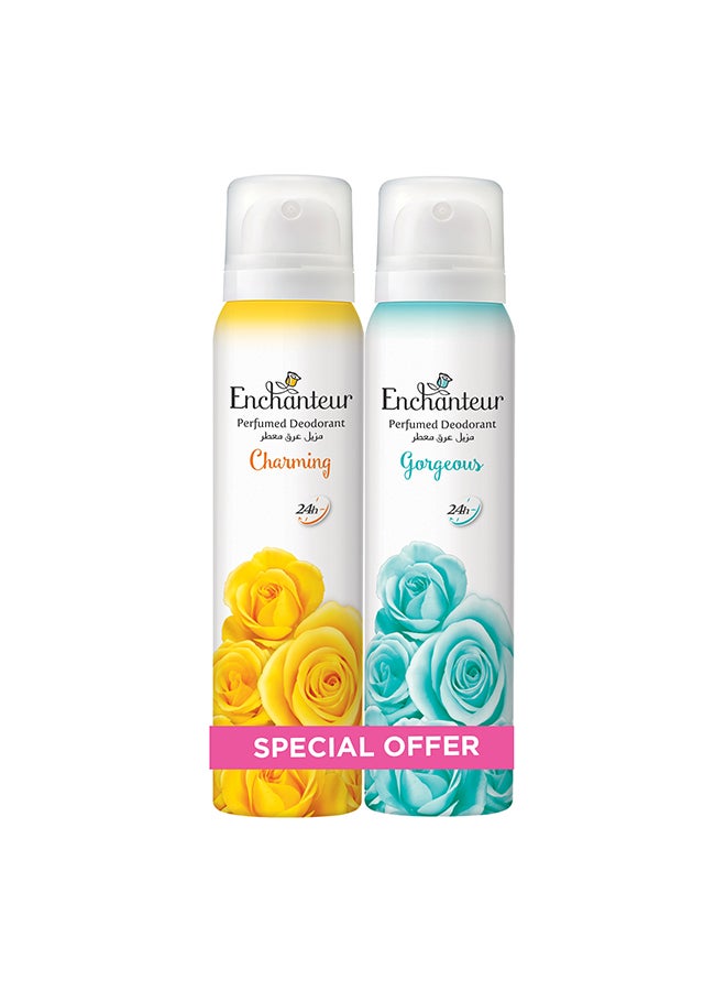انشانتر Charming Gorgeous Perfumed Deo Assorted 150ml Pack of 2 