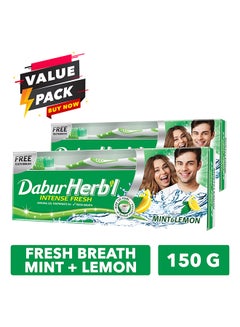 Dabur Herbal Fresh Gel Toothbrush Pack of 2 150grams  - Image 1